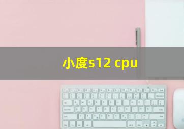 小度s12 cpu